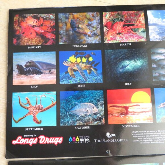 2 Hawaii Tide Moon Phase Calendars 2023/2024 Featuring Marine Life Photography - Picture 6 of 16